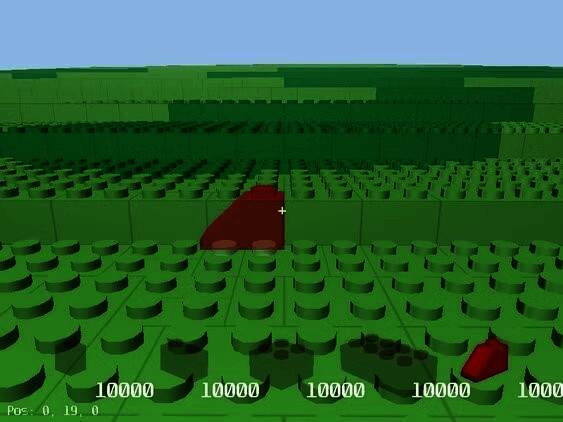 Brickcraft多人联机模式画面，玩家在乐高风格地图中协作搭建