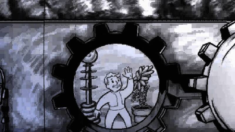 《辐射》初代游戏中使用的黏土风格对话头像，展现出早期CRPG美术特色