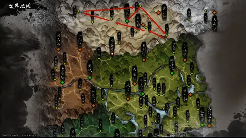 刷钱路线示意图，展示高效刷金币的最佳区域与操作流程