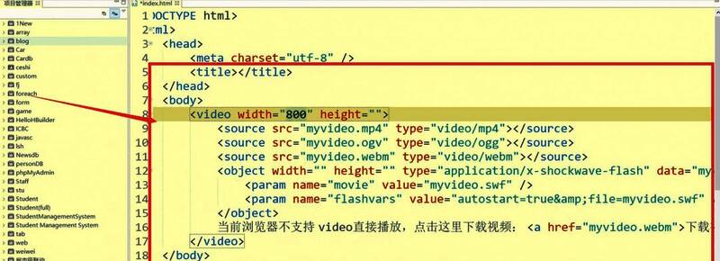 清理冗余代码后的视频代码界面