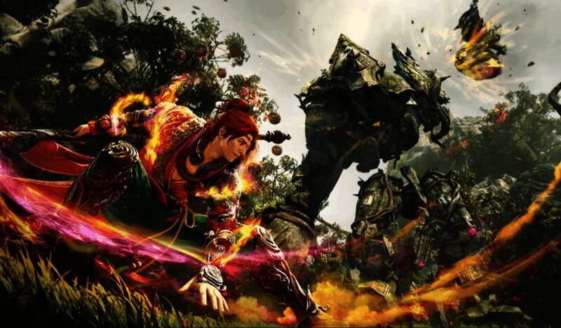 行者与分身同时发动攻击，画面中技能特效绚丽夺目