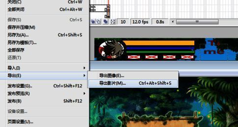 Macromedia Flash 8导出选项菜单截图