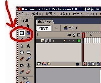 任意变形工具激活后显示九个控制点