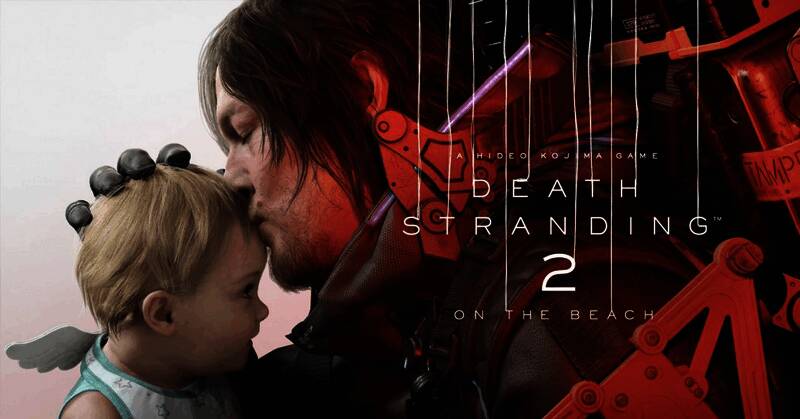 《死亡搁浅2》游戏封面，主角山姆背影，背景为废土世界