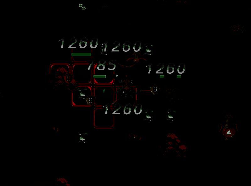 一张道具爆炸图，显示多种功能各异的卷轴、药水和符文，其中一枚红色卷轴正释放毁灭能量击倒周围敌人