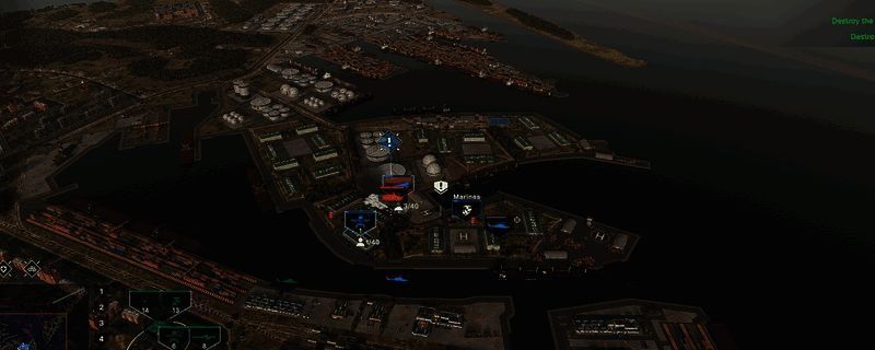 《断箭》游戏内补给站建设画面，显示载具停靠及物资摆放细节