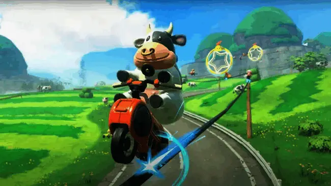 《马里奥赛车8豪华版》游戏画面展示多人竞速场景