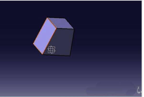 最终拔模完成效果图，展示立方体前表面按照设定角度完成拔模后的立体模型