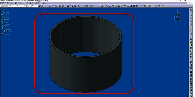 完成颜色设置后的零件模型整体呈蓝色显示