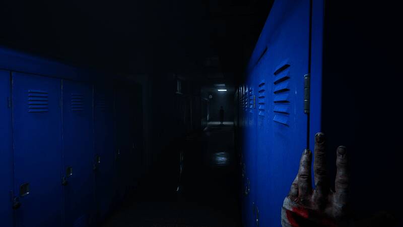 主角藏身角落屏息等待敌人经过