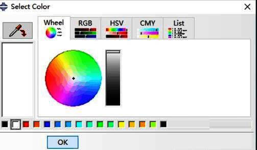 颜色选择器中已选择白色背景色
