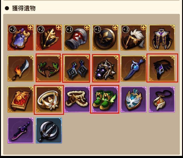 遗物收集界面截图，圈出几项对莉亚至关重要的关键遗物