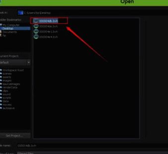文件资源管理器界面截图，展示一个选中的BVH文件路径和名称