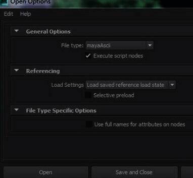MAYA软件界面展示，显示文件菜单中的保存选项