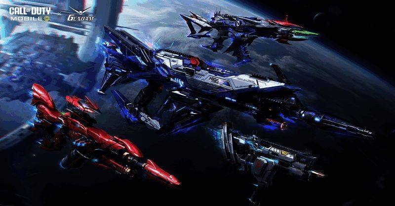 高达主题皮肤预览图，展示炫酷机甲风武器外观