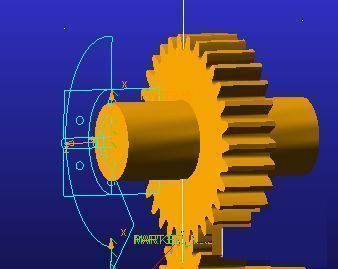 模型旋转副位置被选中，表示驱动副正在添加