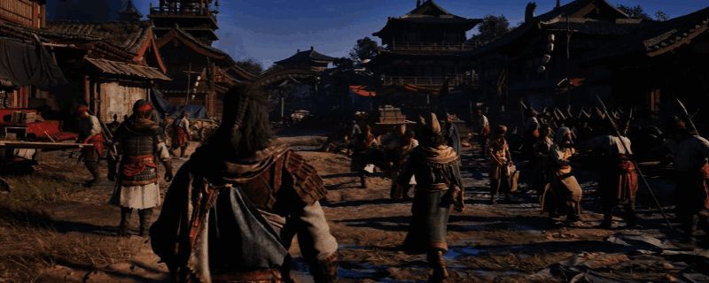 《归唐》游戏主界面概念图，呈现水墨风的唐代街景与人物形象