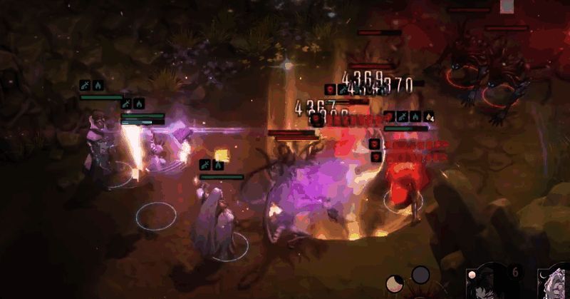 战斗界面展示贝拉释放技能支援范海辛的画面