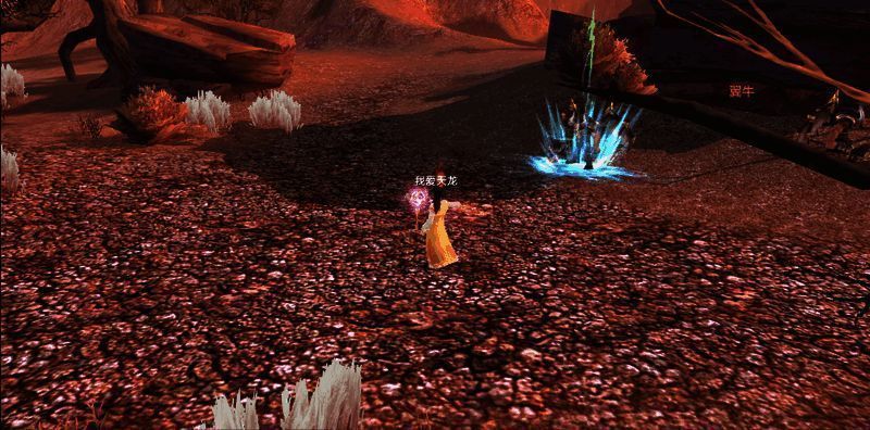 天外迷域火焰山地图，敌人密布，玩家群体围攻Boss