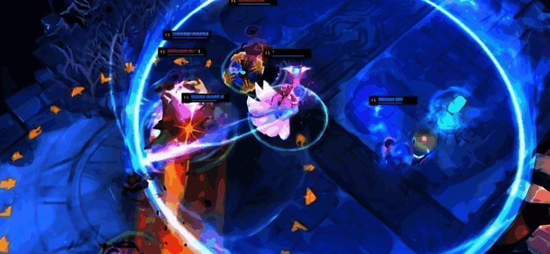 阿萝拉使用大招跃入战场，画面中央形成巨大能量圈，敌人被束缚其中，背景闪烁异界光芒