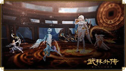 游戏中玩家正在挑战机关城场景，角色施展技能对抗巨型BOSS，画面特效华丽