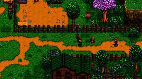 《星露谷物语》田园生活画面，充满卡通风格