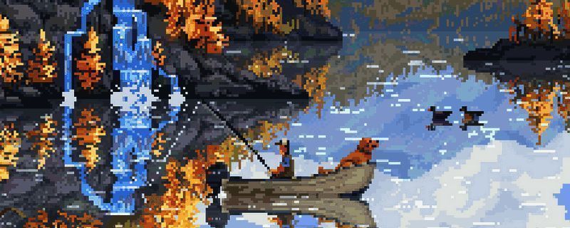 游戏钓鱼界面展示，角色手持钓竿，水面泛起涟漪