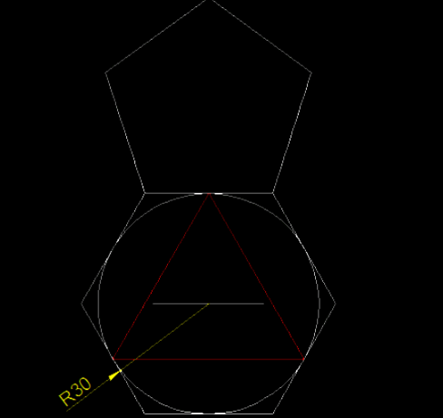 AutoCAD2007中绘制的五边形基础图形