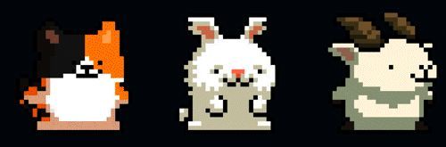 玩家自定义线条小狗换装界面，可选择多种服饰与配饰组合