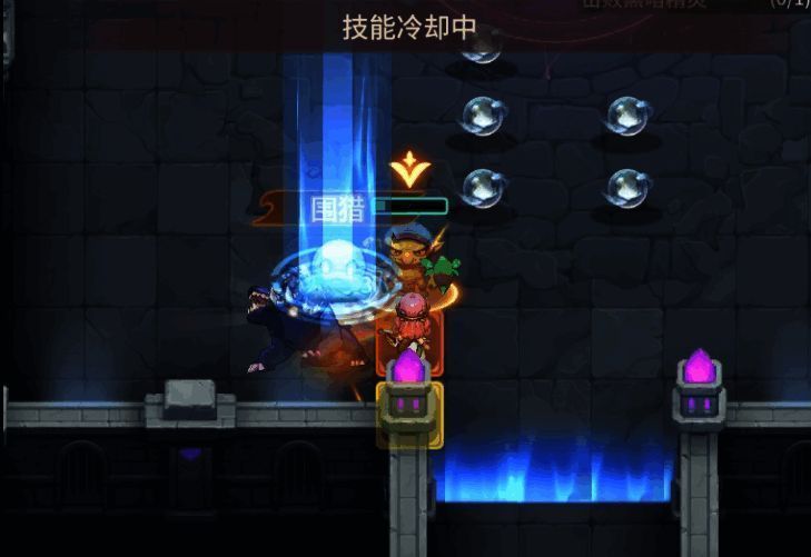 Boss召唤小怪画面，角色站在远处准备攻击