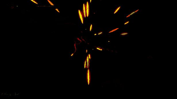 主角挥洒鲜血形成武器，与巨型敌人展开激烈对战的震撼画面