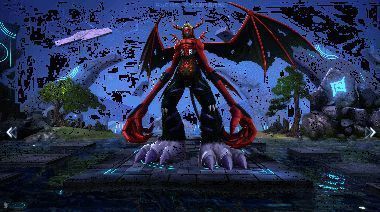 战斗暴龙兽释放必杀技的动图，技能特效绚丽震撼