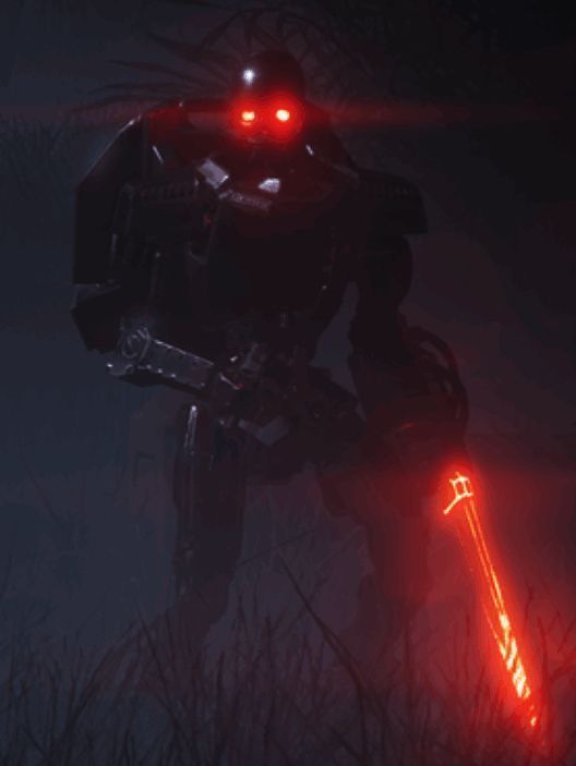 喷气旅机器人在战场上空飞行，背景中有爆炸特效