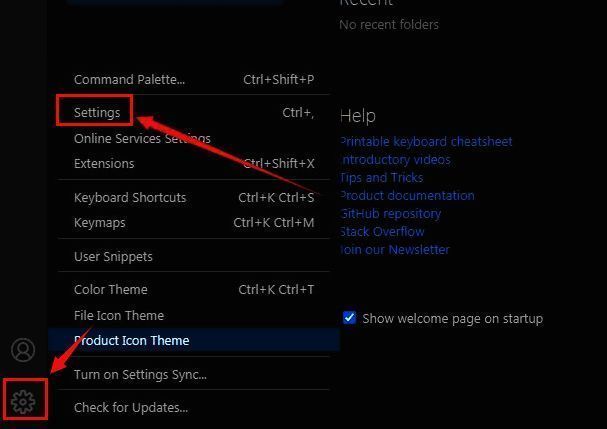 VSCode设置界面展示Git栏目位置