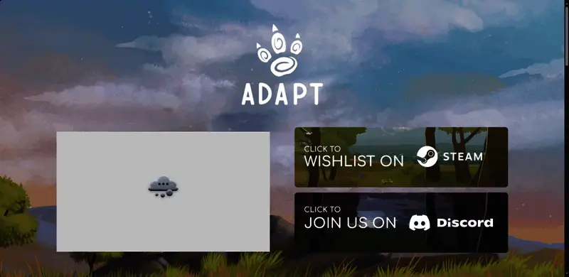 《适应进化》官网界面截图，显示主要功能板块和更新日志