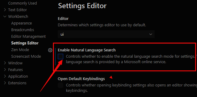 自然语言搜索开关选项特写画面