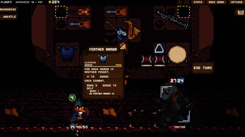 《背包英雄》游戏界面截图，展示背包管理系统