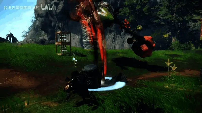 玩家使用槌武器发动强力横扫技能，特效华丽震撼