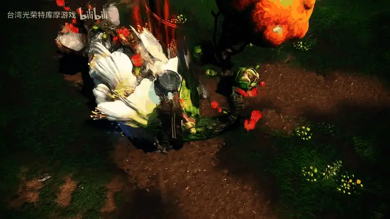 游戏中怪物被槌击飞瞬间，场景细节逼真细腻