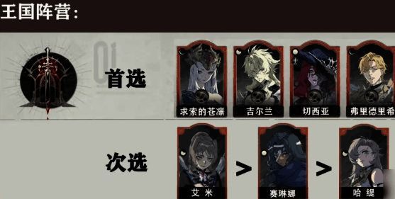 王国阵营角色展示，求索的苍凛身着白色长袍，站在前方进行治疗