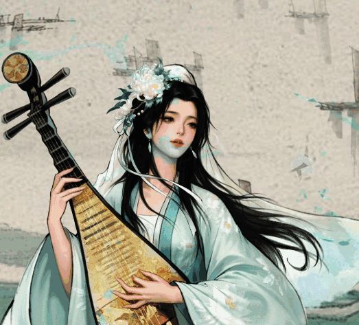 曹操与邹氏互动插画，画面呈现宴会场景，气氛紧张微妙