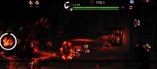 冥焰形态下火凤冲刺，敌人被火焰印记包围