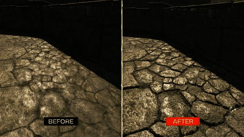 角色在夜晚街道上奔跑，身后是动态光源投射下的逼真影子，整体画面质感大幅提升