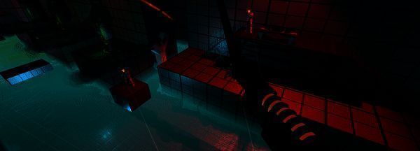 角色利用环境物体制造障碍，对抗追击的士兵