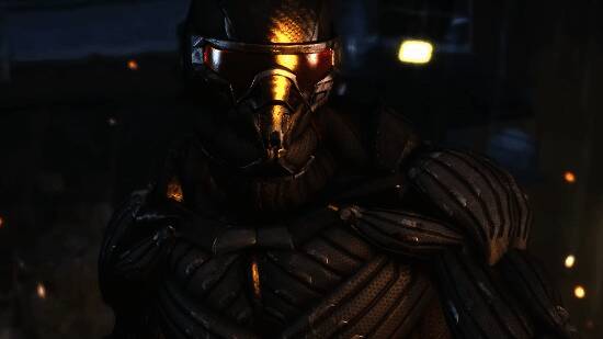 《孤岛危机》游戏封面，科幻风格浓郁的第一人称射击游戏画面