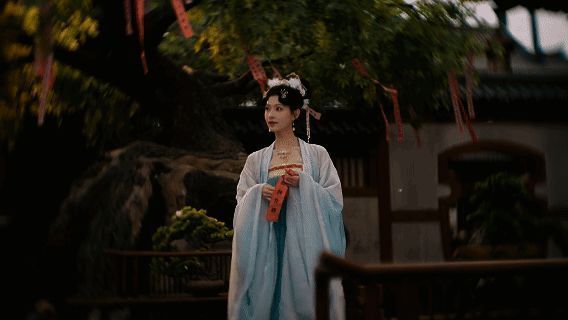 谢珂角色立绘，身穿华服，神情沉静