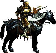 巨斧骑兵挥舞巨斧，攻击特效炫目