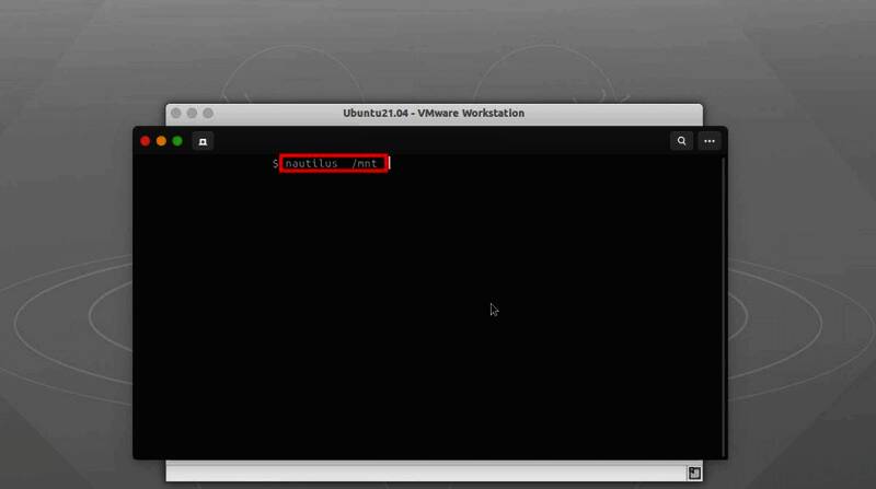 Linux终端执行nautilus命令打开mnt文件夹截图