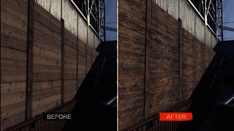 游戏地图局部高清化前后对比展示