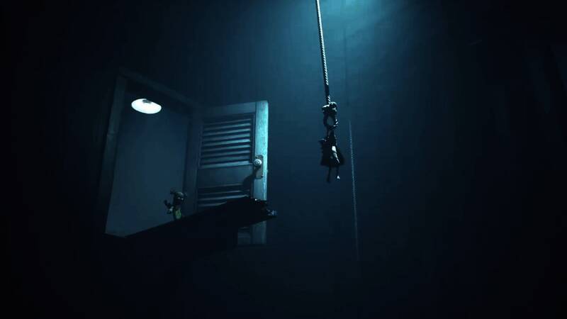 环境场景图，扭曲的空间构造营造出压迫氛围